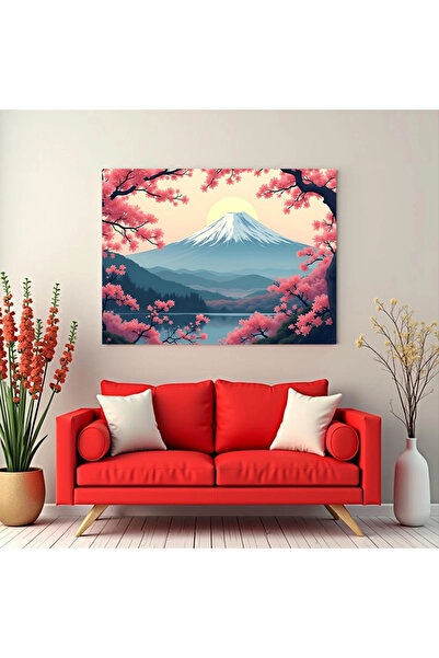 Printees Tablou Canvas - Primavara la Muntele Fuji - Canvas pe șasiu - 40x30 cm