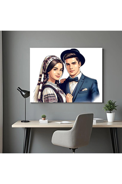 Printees Tablou - Portret de cuplu - Canvas pe șasiu - 40x30 cm