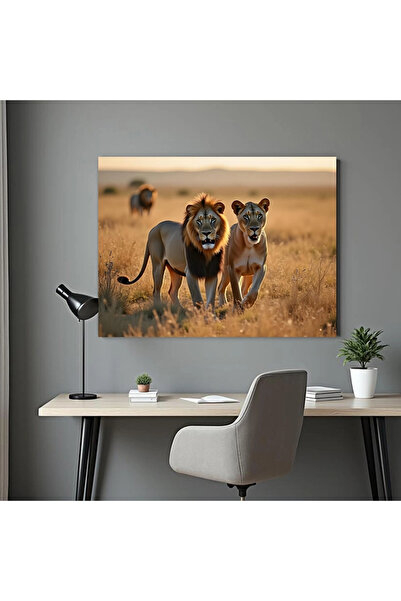 Printees Tablou - Cuplu de lei - Canvas pe șasiu