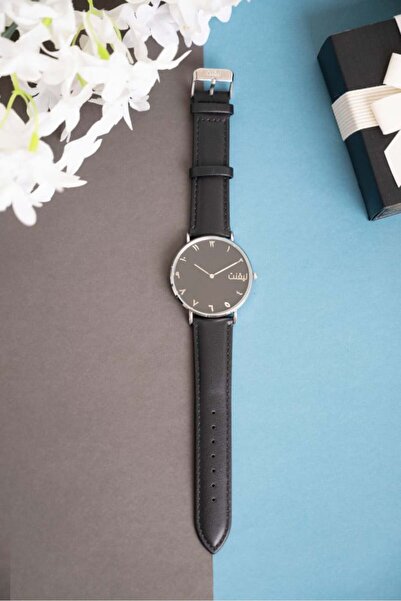 LIGANT Men's black leather watch