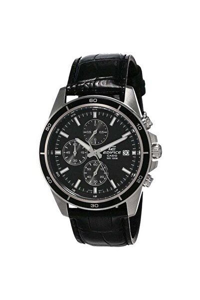 Casio Men's Edifice Water Resistant Leather Chronograph Watch EFR-526L-1AVUDF