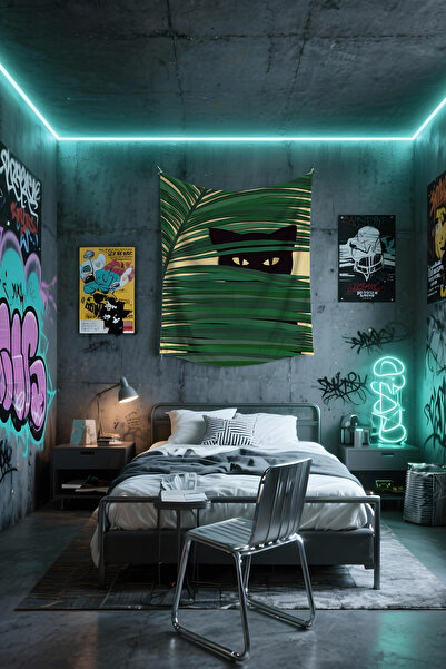 Etnik Dekor Hidden Black Cat Patterned Wall Covering