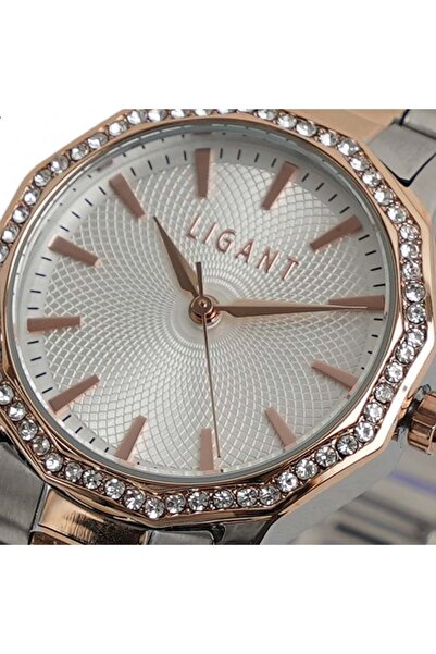 LIGANT Women's stainless steel watch - silver and rose gold