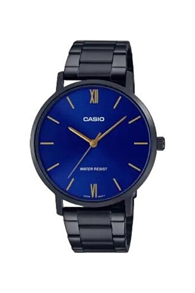 Casio Men's Analog Blue Dial Stainless Steel Band Watch MTP-VT01B-2BUDF