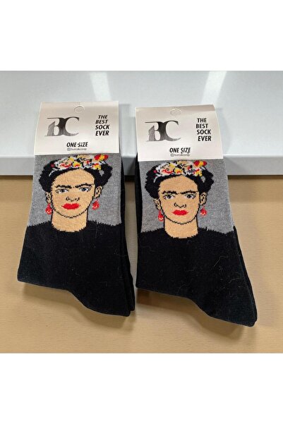 ÇERÇİ MELEK Frida Kahlo Patterned 2-Piece Unisex Socks (35–39)