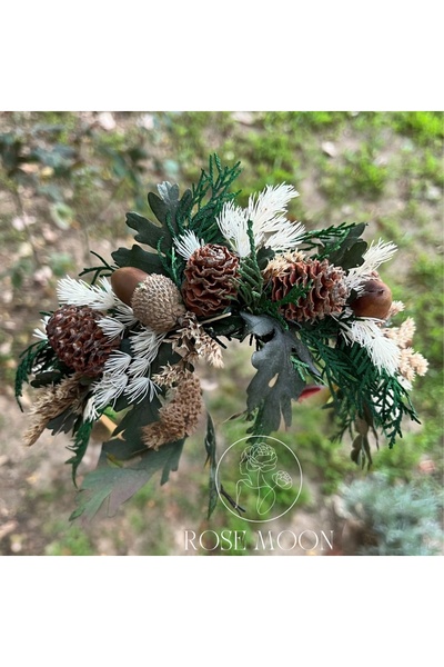 Tasarım ROSEMOON Gerçek Çiçek Yılbaşı Tacı El Yapımı - Özel