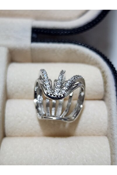 ALLEGRİA Silver Zircon Stone No Hole Required Steel Earrings