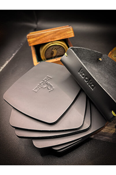 kooka leathercraft حامل أكواب جلدي مصنوع يدويًا - (جلد بقري أصلي فاخر مُعالَج...