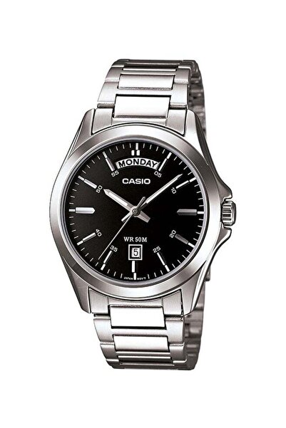 Casio ساعة رجالية أنالوج من الفولاذ المقاوم للصدأ MTP-1370D-1A1VDF - 40 مم - ...