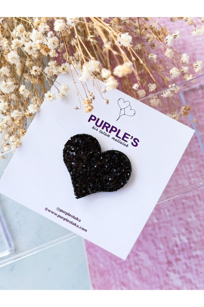 PURPLE'S BİR TUTAM MUTLULUK Baby Hair Clip with Little Hair / Heart Detailed ...