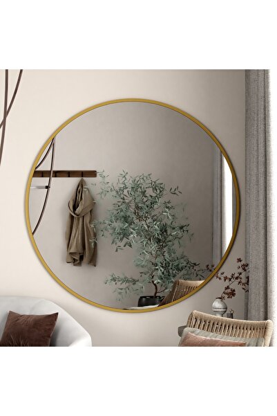 Marsah Home Στρογγυλός καθρέφτης τοίχου 80x80 εκ. με μεταλλικό πλαίσιο