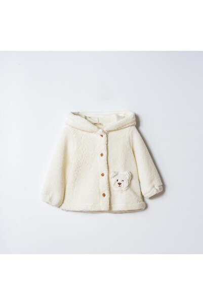 Butik KIZ BEBEK KAPÜŞON DETAYLI PELUŞ CEKET