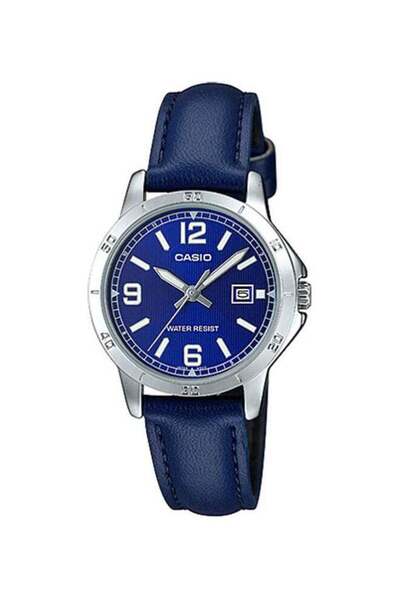 Casio Women's Wrist Watch Water Resistant Round Leather Analog LTP-V004L-2B -...