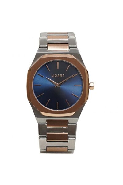 LIGANT Men's stainless steel watch in silver and rose gold