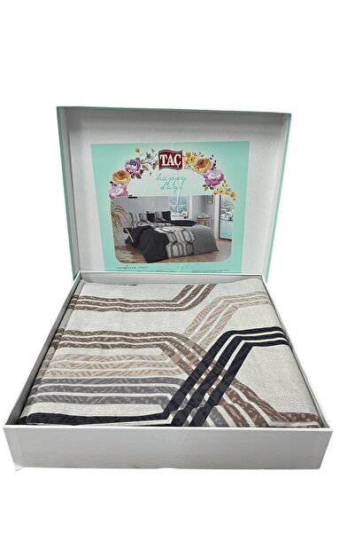 Taç Ranforce Vesper Lacivert -Bej Çift Kişilik Nevresim Takımı