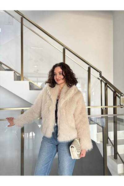 Sude Kızanlıklı Shawl Collar Tina Fur (It Is a Narrow Fit, You Must Order One Size Up!)