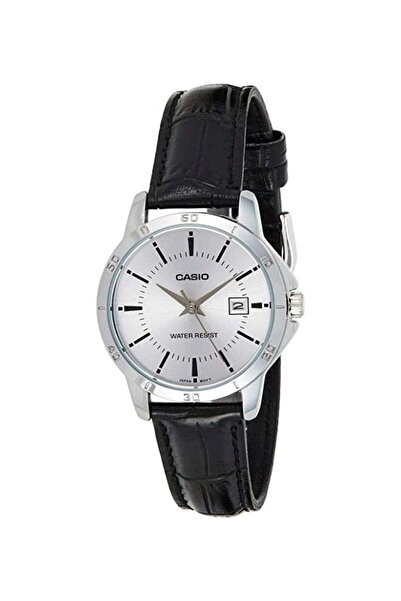 Casio Women's Leather Quartz Analog Watch LTP-V004L-7AUDF - 30 mm - Black