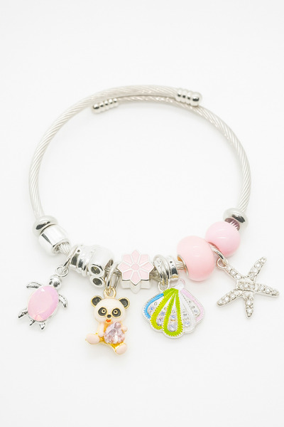 MakeWell Çocuklar için Kararmaz Paslanmaz Rengarek Charm'lı Bileklikler