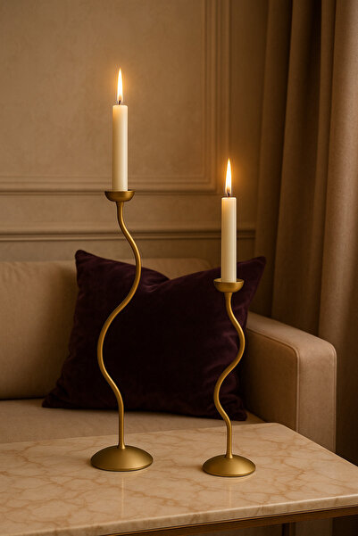 fromro Κηροπήγιο SMOOTH WAVE 31, ματ χρυσό.