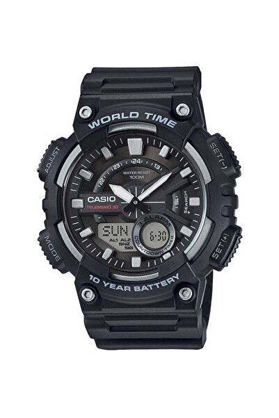 Casio ساعة يد رقمية مزودة بعقارب، موديل AEQ-110W-1AVDF، مقاس 38 مم، لون أسود،...