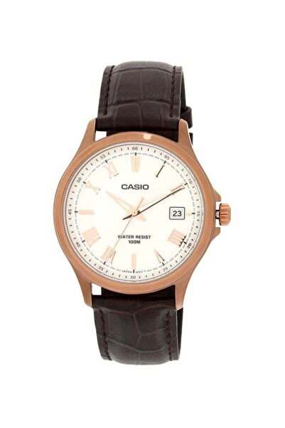 Casio Men's Leather Analog Watch MTP-1383RL-7AVDF