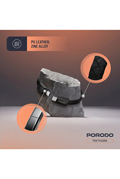 porodo كابل يو إس بي من الجلد الصناعي 60 وات 20 فولت 3 أمبير بحد أقصى - من سي...