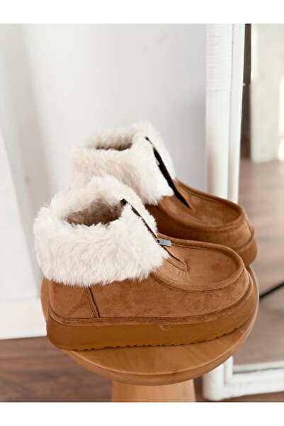 I Love Shoes Molira Kadın İçi Tüylü Bot Taba Süet