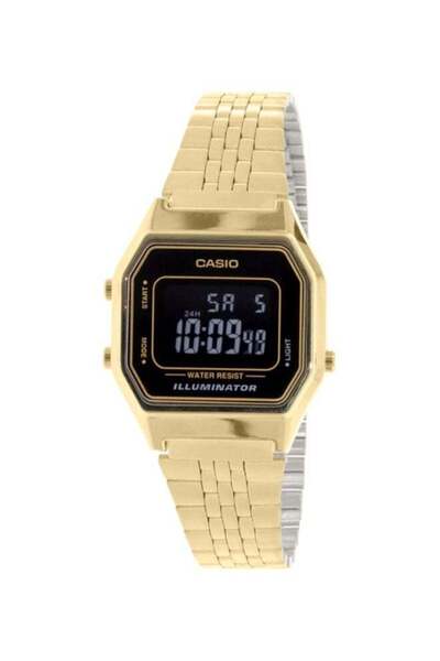 Casio Men's Vintage Water Resistant Digital Watch LA680WGA-1B - 29 mm - Gold