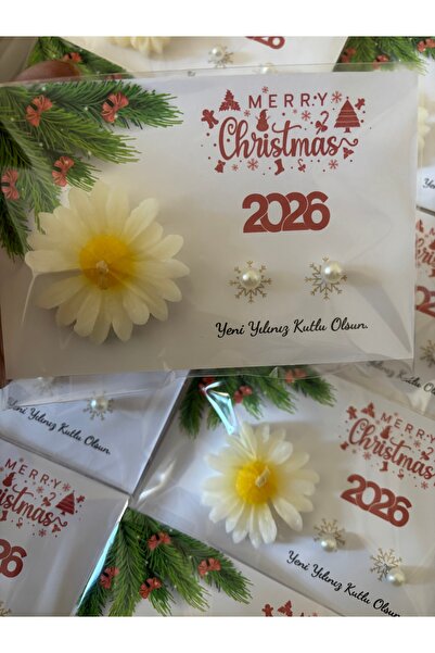 HediyelikAVM New Year's Gift 10 Pieces of Daisy Candle Earrings