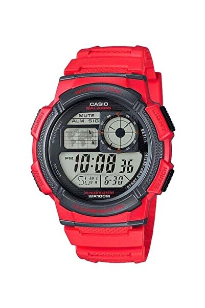 Casio Men's Water Resistant Digital Watch AE-1000W-4AV - 48 mm - Red