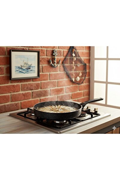 LeesHome Cast Granite Fish Pan with Lid 32 cm 2 Pieces