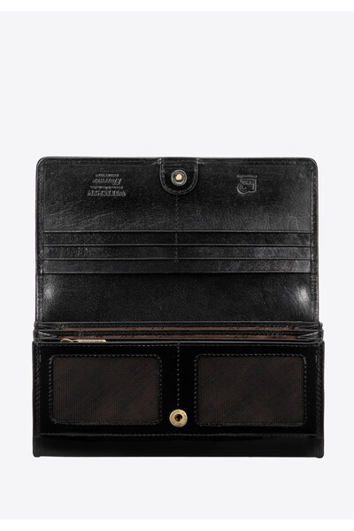 Wittchen Women's patent leather wallet, oblong, black, leather