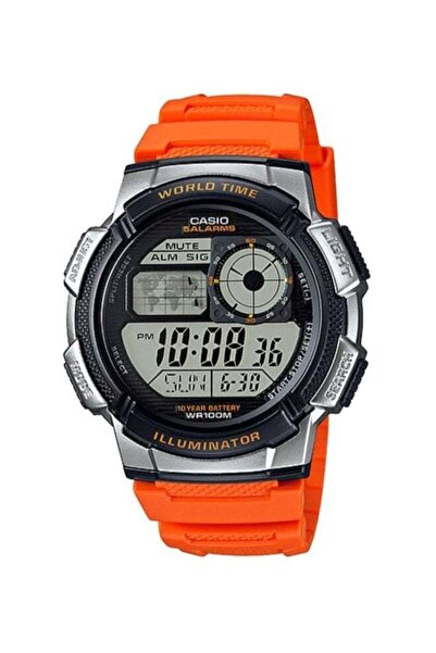Casio Men's Resin Digital Wrist Watch AE-1000W-4B - 44 mm - Orange