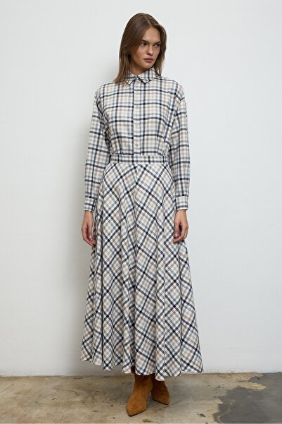 QANU Plaid Skirt White