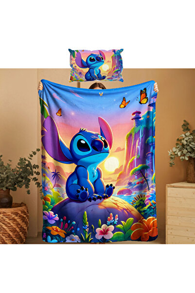 ACONCEPT LILO & STITCH TEMALI BEBEK ÇOCUK WELSOFT YUMOŞ BATTANİYE & YASTIK KI...