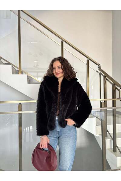 Sude Kızanlıklı Shawl Collar Tina Fur (It Is a Narrow Fit, You Must Order One Size Up!)