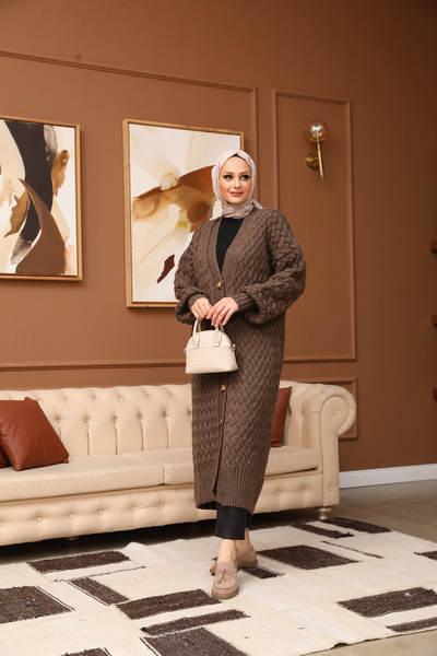 NEW DAĞ Buttoned Basket Knitted Cardigan