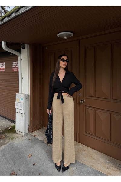 MADAMMERY Knitwear Stone Shiny Loose Pants