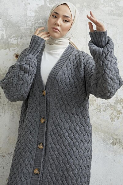 NEW DAĞ Buttoned Basket Knitted Cardigan