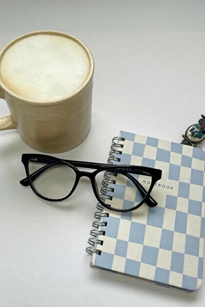 ONLYU STORE Flow Model - Mavi Işık Korumalı Cat Eye Kadın Gözlük Siyah