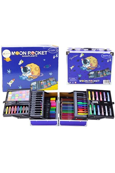 ENAGRO Set de pictură și desen pentru copii - 133 de piese, cutie albastră