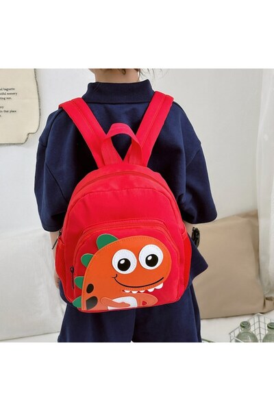 ENAGRO Mini kids backpack – 3D Dinosaur, red, for kindergarten