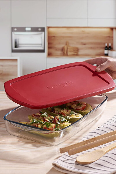 Paşabahçe KIRMIZI KAPAKLI DİKDÖRTGEN BORCAM 1950CC