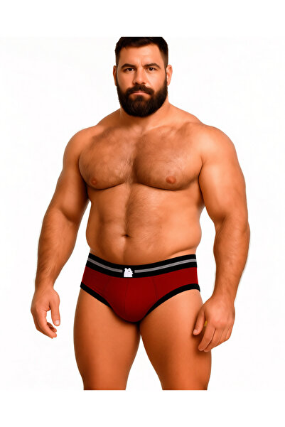 turcobear Erkek Kırmızı Bear Baskılı Slip