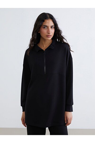 LC Waikiki Lcw Modest Stand Collar Women's Sweatshirt Tunic