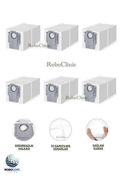 Roboclinic أكياس غبار بديلة متوافقة مع مكنسة روبوروك الكهربائية الروبوتية Q R...