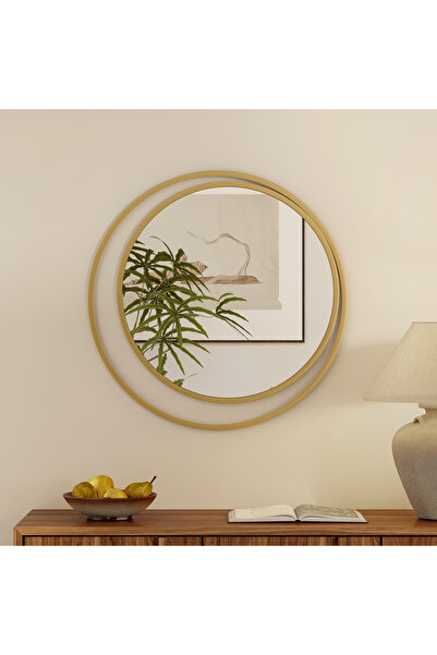 Marsah Home Στρογγυλός καθρέφτης τοίχου Sofi 70x70 εκ. Μεταλλικός σκελετός