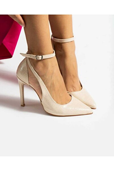 nuvilo حذاء نسائي بكعب رفيع مدبب من الجلد بنمط جلد الثعبان مقاس 10.5 سم