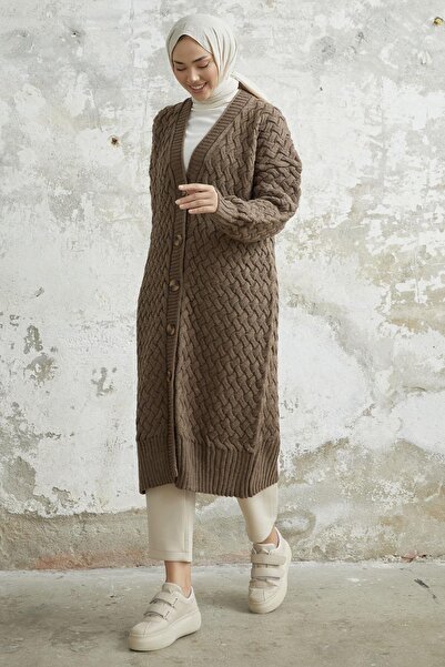 NEW DAĞ Buttoned Basket Knitted Cardigan