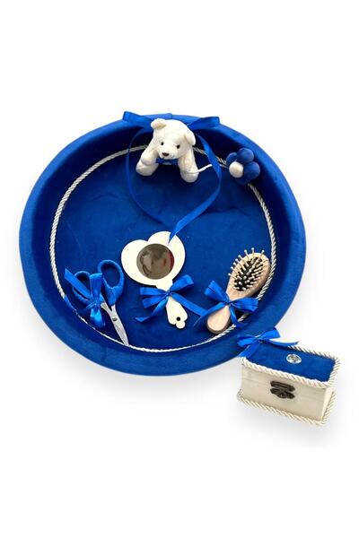 KidsMagazin Set de tunsori pentru bebeluși din catifea albastru regal